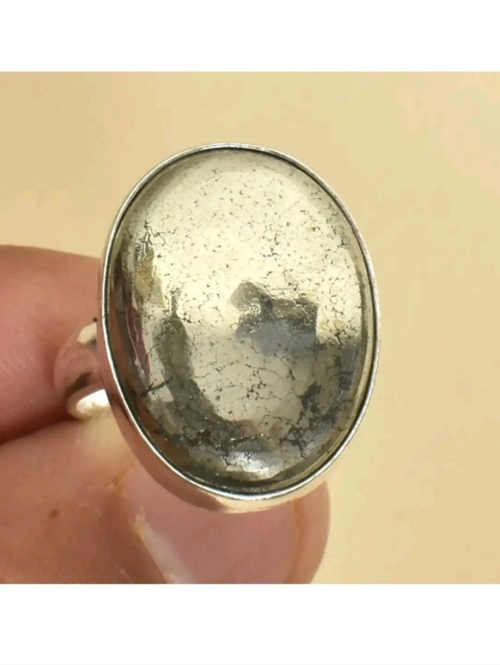 Apache Gold Pyrite Gemstone 925 Sterling Silver Handmade Ring